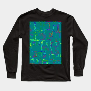 Rainbow Blocks on Teal 5748 Long Sleeve T-Shirt